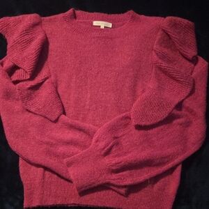 Ruffled Pink Sweater.